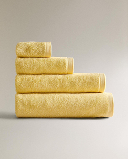 Zara Home - Гладкое махровое хлопковое банное полотенце (500 гхм2), желтый, 50х90 см