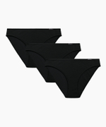 Женские трусы слипы спорт Atlantic, набор 3 шт., хлопок, чёрные, Basic 3BLP-580