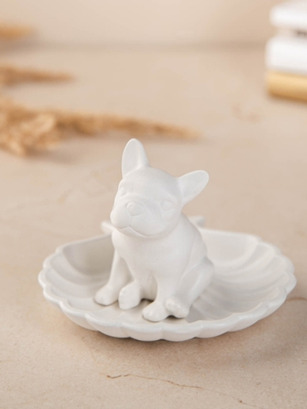 Набор статуэтка бульдога на подставке ракушка