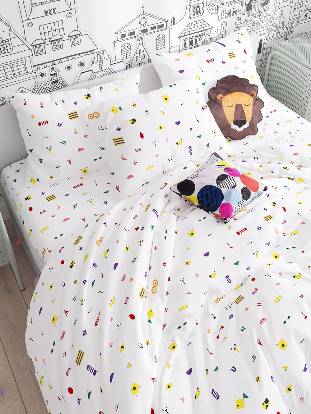 Пододеяльник Сказка "Маски (компаньон)" 2-спальный на молнии 175х215 см, перкаль
