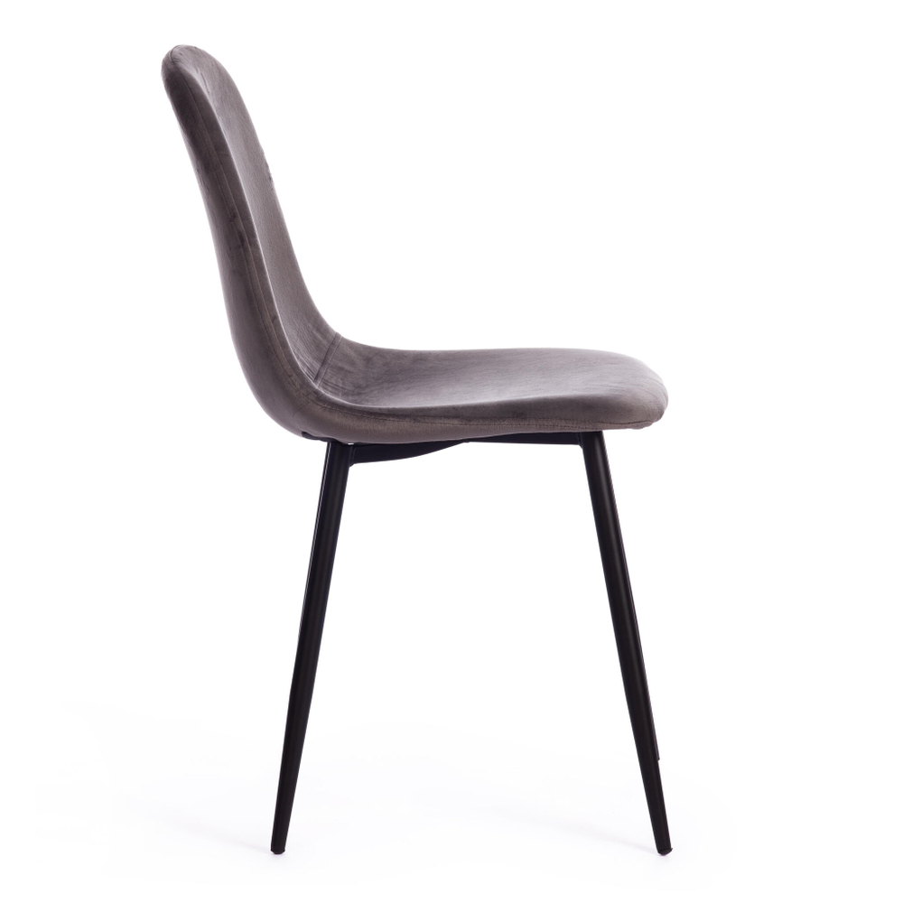 Стул BREEZE (mod. 4724) Велюр/металл , 44 х 53 х 87 см, Dark grey (темно-серый) HLR24 / черный