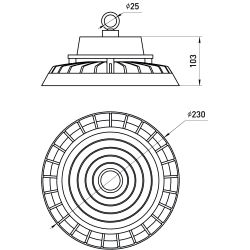 Светильник светодиодный подвесной ЭРА SPP-407-120-50K-100 100Вт 15000лм 5000K 80Ra Кп<5% КСС Д | Светильники для высоких пролетов (хайбеи)