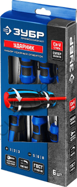 ЗУБР Ударник 6 предм., Набор ударных отверток, Профессионал (25026)