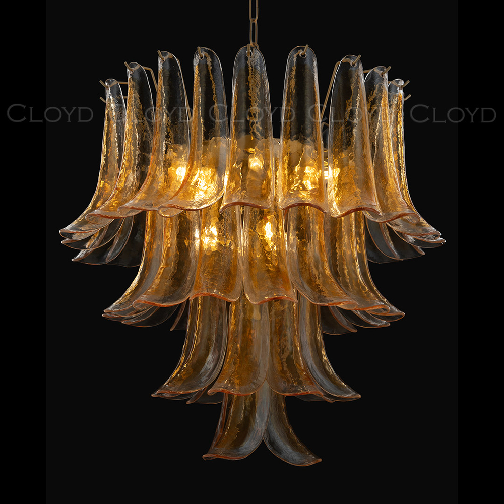 Люстра Cloyd AZORES-C C10 / Ø65 см - латунь светл. - янтарное стекло (арт.11653)