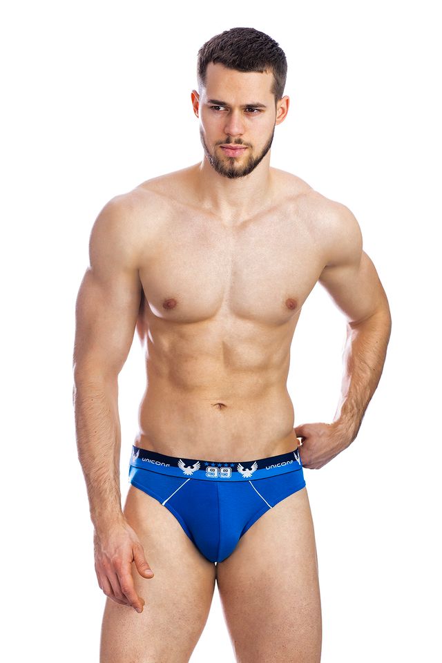 Комплект из 3-х трусов белого, голубой и черного цвета