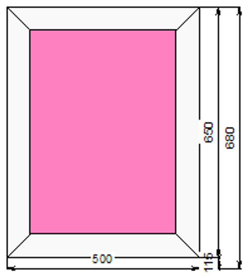 Пластиковое окно 650 х 500 ТермА Эко с глухой створкой