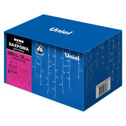 ULD-B3010-200-SWK WHITE IP67 Бахрома светодиодная со статическим свечением. 3м. Соединяемая. 200 светодиодов. Белый свет. Провод белый. TM Uniel.