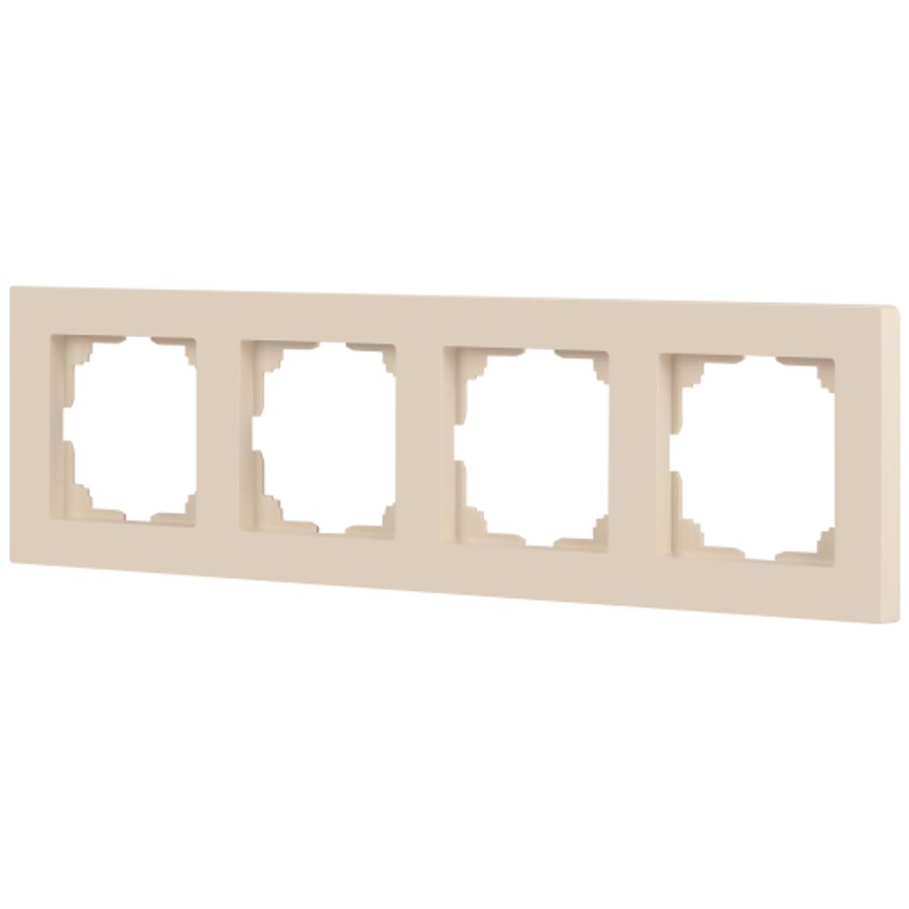 Рамка для розеток и выключателей Intro Accent 6-504-02 на 4 поста, СУ, слоновая кость | Intro