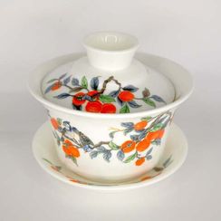 Гайвань Рябина с птичкой, фарфор, 300 мл