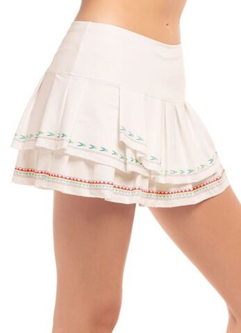 Теннисная юбка Lucky in Love Desert Vibes Sahara Pleat Tier Skirt - белый