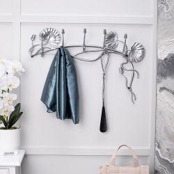 Вешалка настенная «Нимфея» (с 5-ю крючками) Античное серебро