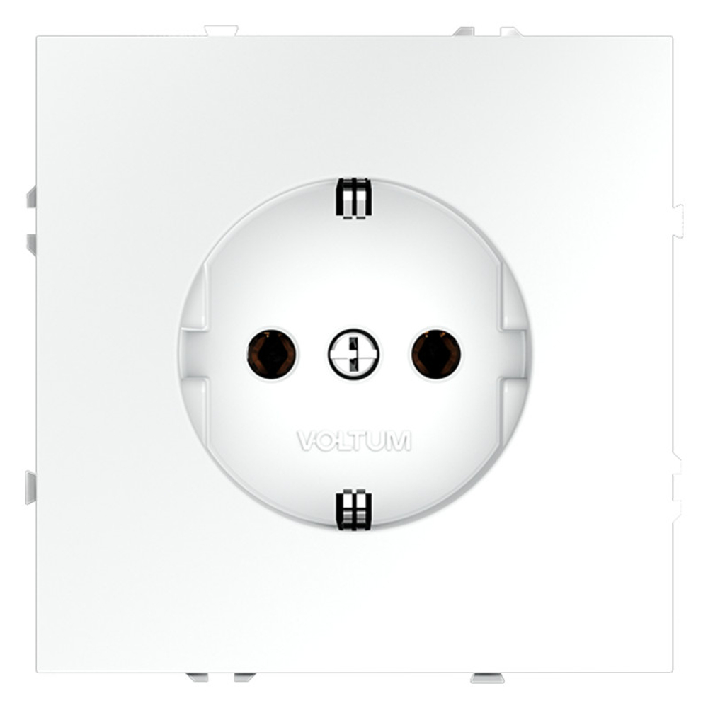 Розетка встраиваемая VOLTUM S70 с заземлением 16А, (белый матовый)