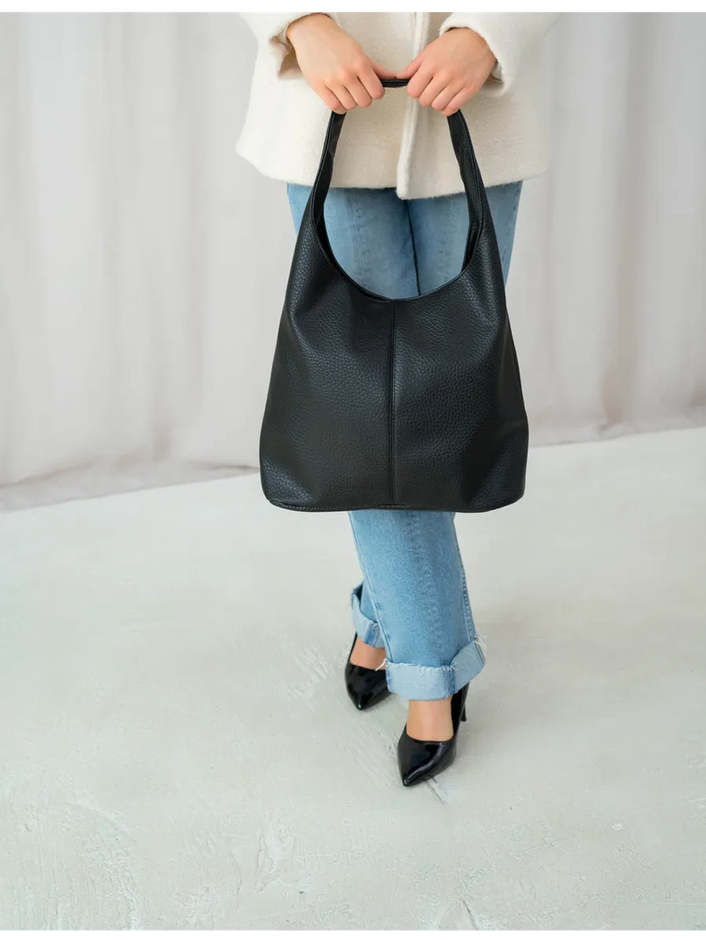 Сумка большая через плечо шоппер