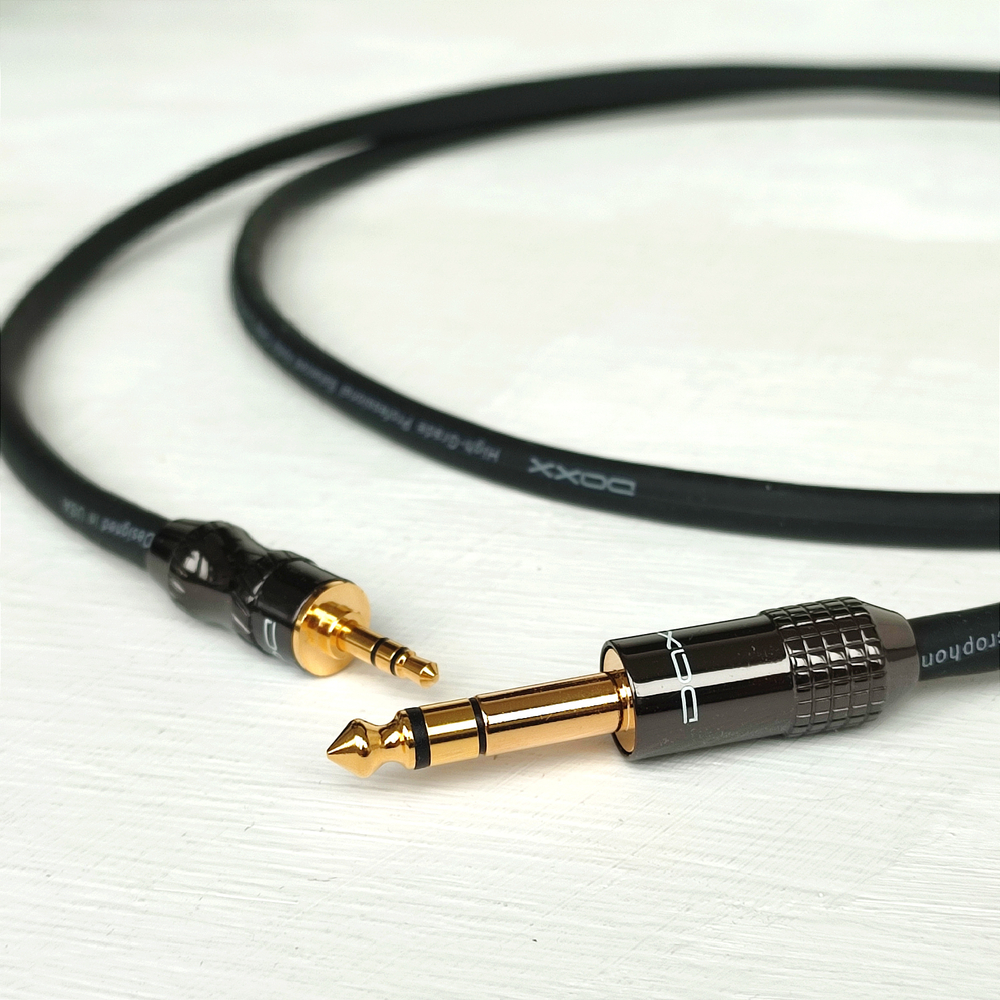 DAXX X66 Аудио кабель-переходник Jack3.5mm-Jack6.3mm из бескислородной меди 2x0.5mm2 D=6mm