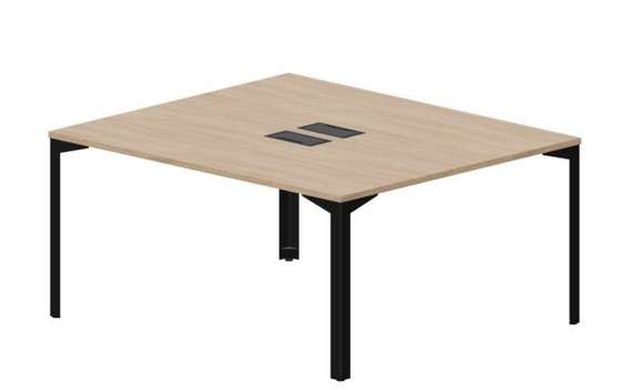 Составной стол на 2 рабочих места 158х136,6х75см (2 металлических  аутлета)