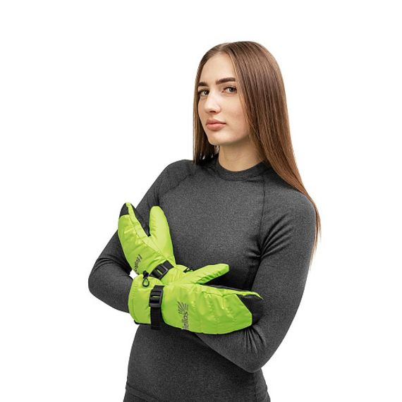 Варежки женские ZABAVA, лайм/черный Helios