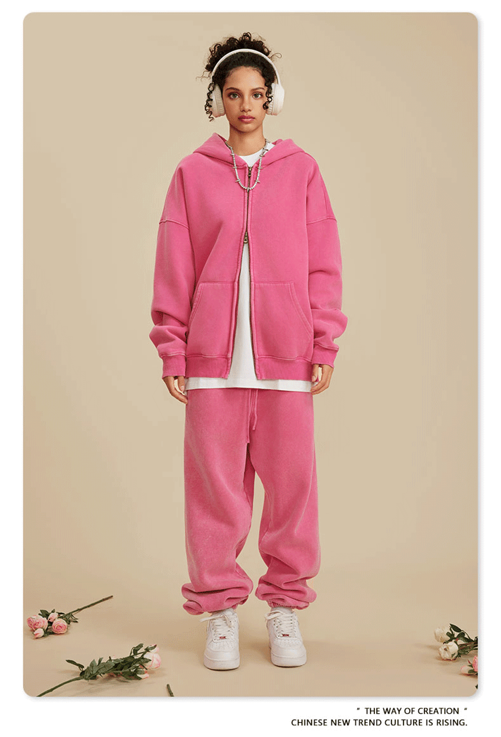 Женский американский модный брендовый костюм с эффектом потёртости и капюшоном,бархатная толстовка с двойной молнией