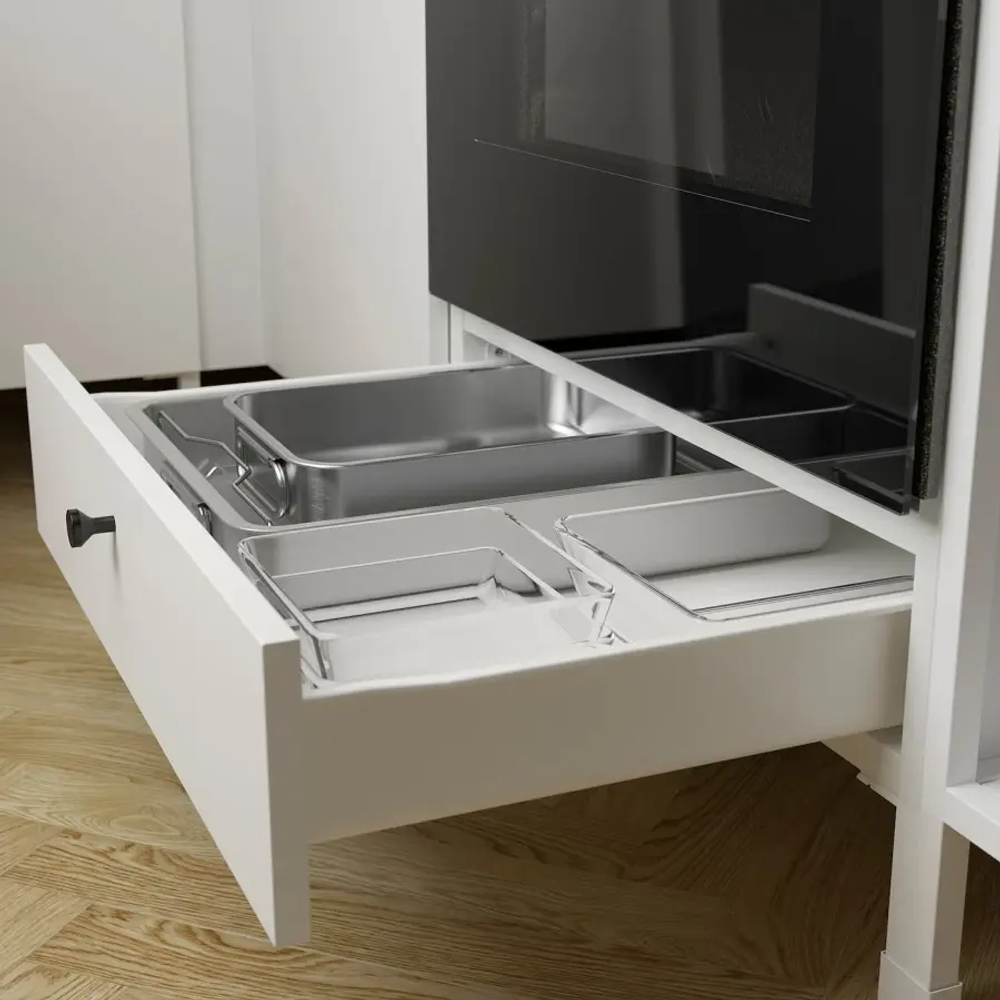 Угловой кухонный гарнитур - IKEA ENHET, 210.5х248.5х75 см, белый, ЭНХЕТ ИКЕА