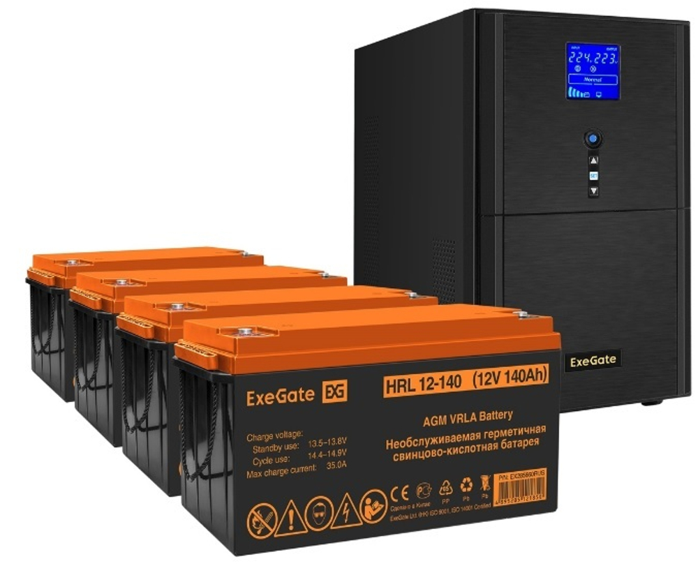 Комплект  Exegate SineTower SZ-3000.LCD.AVR.3SH.1C13.RJ.USB