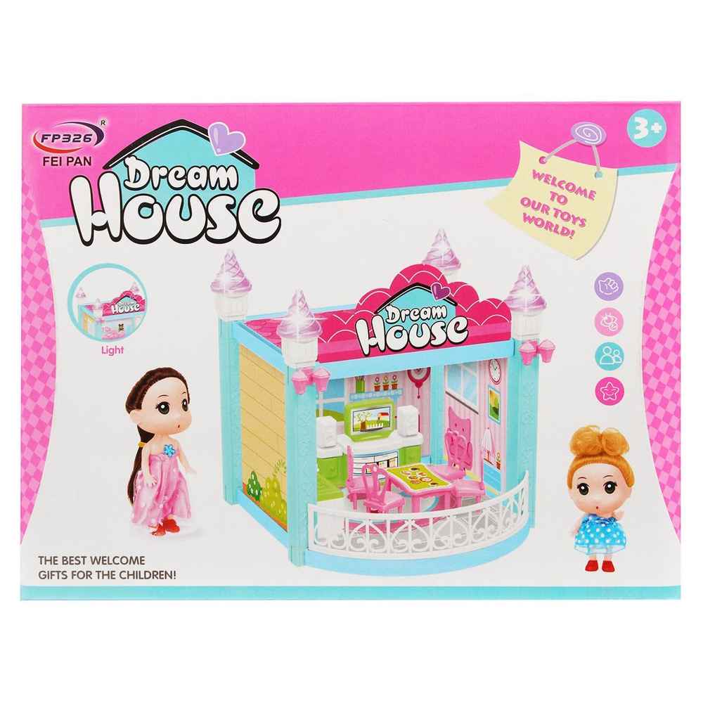 Игрушечный дом для куклы с мебелью коробка 326-D7