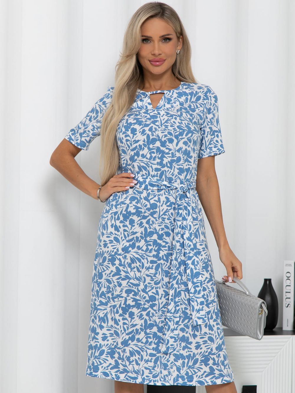 Платье Тесса (голубо-белое) П15929-45М LT Collection