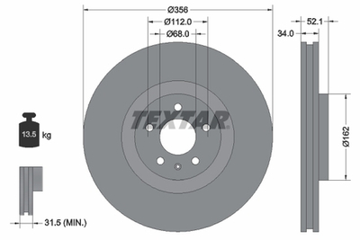 TEXTAR - 92238205-TET - Brake Disc