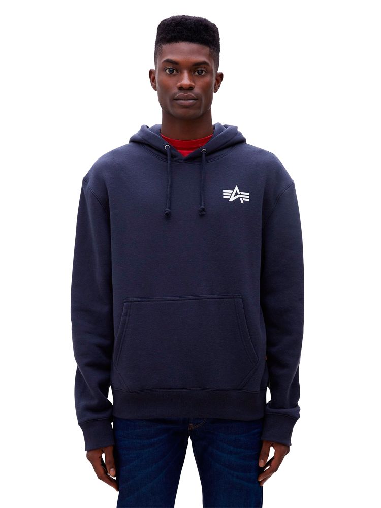 Толстовка Alpha Industries Small Logo Hoodie Синяя