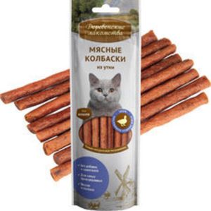 Деревенские лакомства для кошек Мясные колбаски из утки