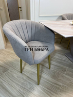 Кухонный раскладной стол "Вирджиния" , черный мрамор и 4 стула Версаль