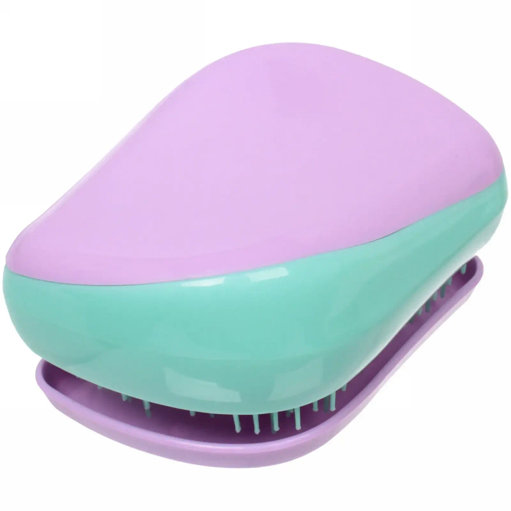 Расческа массажная компактная «Harizma», цвет сиреневый/мятный, в пластиковой коробке, 8*6 см