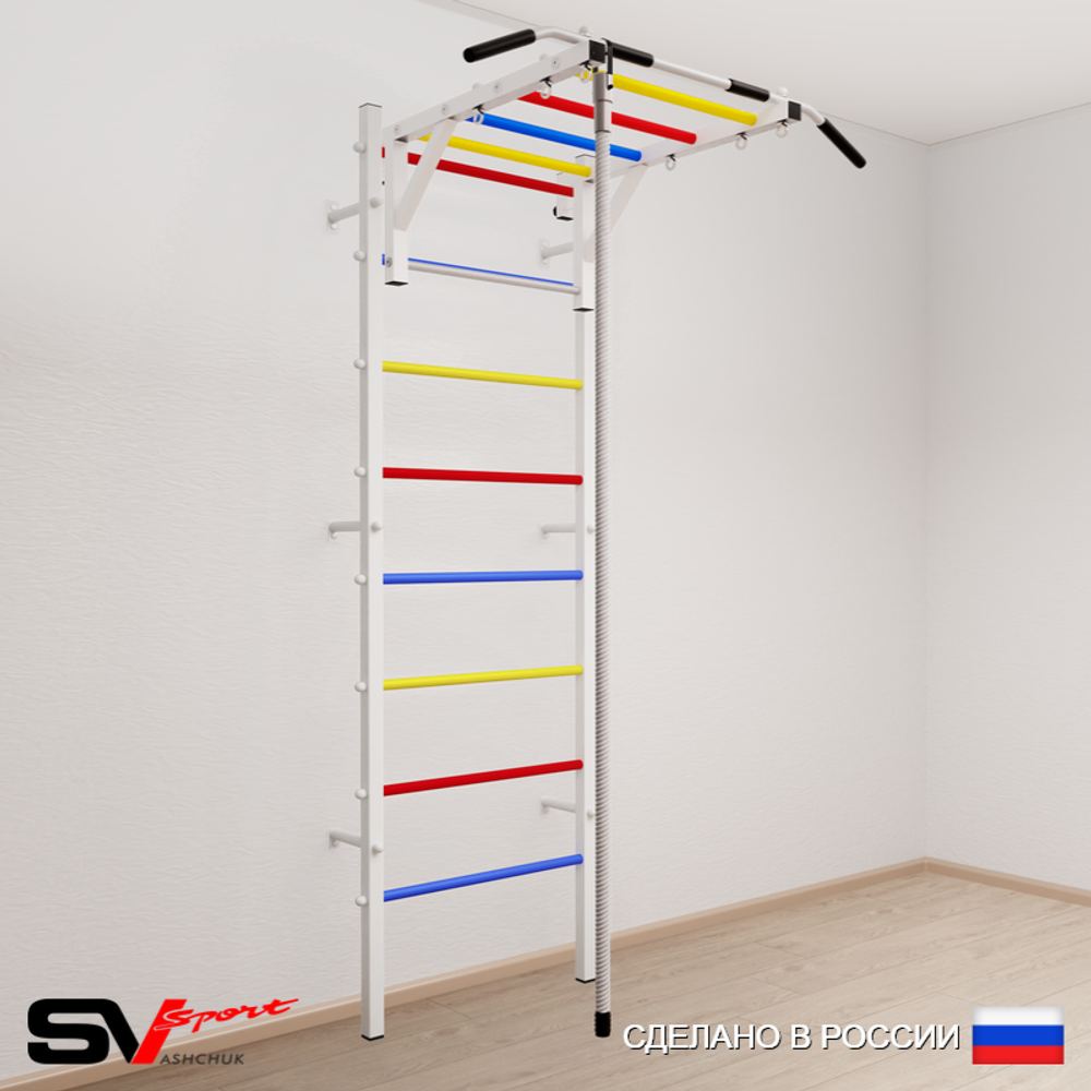 Шведская стенка Sv Sport усиленная 629 (Турник рукоход/Канат)