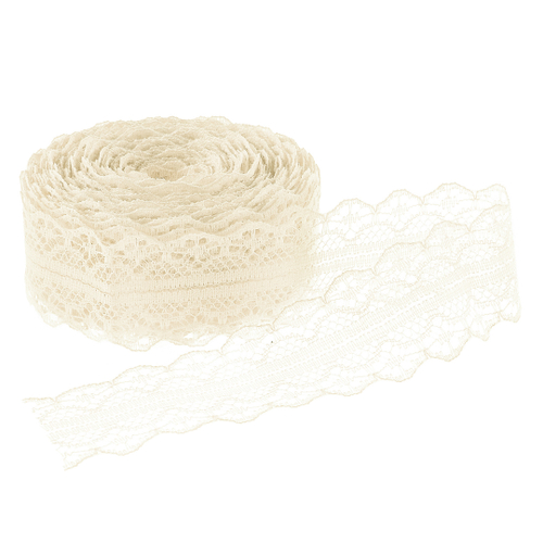 Лента Тонкое Кружево, айвори 3 см К