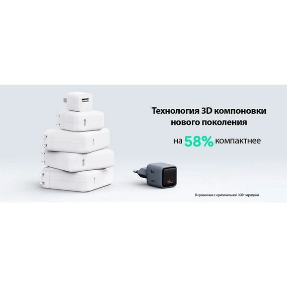 Cетевое зарядное устройство Aukey Comet Mini 30W (PA-C1) Grey