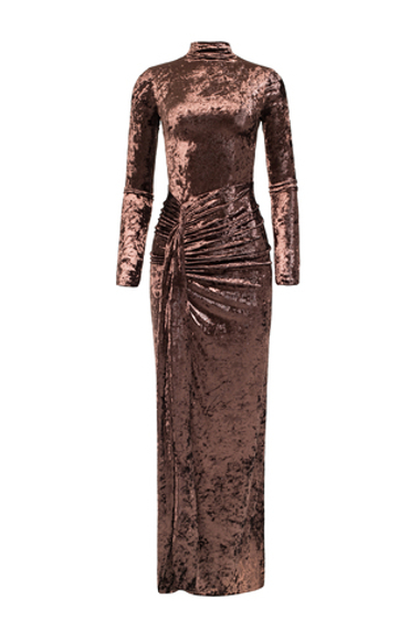 «SCULPTING velvet dress» Платье из эластичного бархата с разрезом.