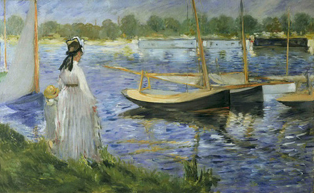 "Сена в Аржантее", Мане Э., картина для интерьера (репродукция)