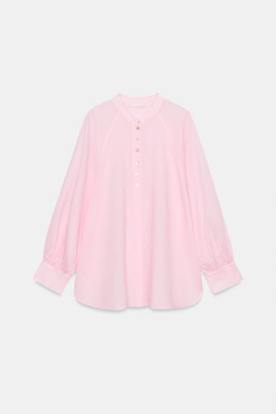 ZARA СВОБОДНАЯ РУБАШКА С РАМИ — ZW COLLECTIO, РОЗОВЫЙ