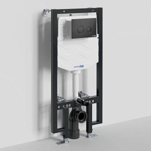 Инсталляция для унитаза WasserKraft Vils 56TLT.010.ME.MB01 с черной матовой кнопкой