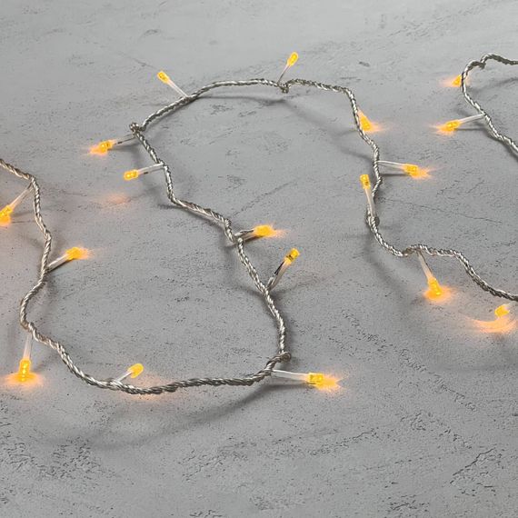 Светодиодная гирлянда с возможностью динамики 20 м., 200 желтых LED ламп, 24V., прозрачный силиконовый провод, IP65, Beauty Led (EST200-3W10-1Y)