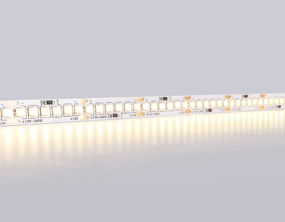 Светодиодная лента GS1501 2835 240Led/ 19.2W m/ 12V IP20 3000K/ 5000*10*1.2mm/ кратность резки 25mm (2 конт.)