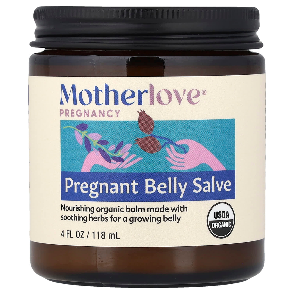 Motherlove, беременность, мазь для ухода за кожей живота в период беременности, 118 мл