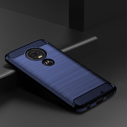 Чехол для Motorola Moto G7 (G7 Plus) цвет Blue (синий), серия Carbon от Caseport