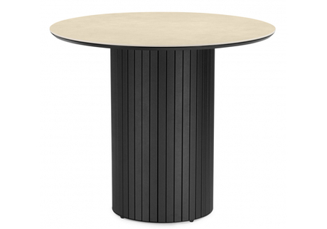 Керамический стол Woodville Гравент 90 okara light yellow, черный