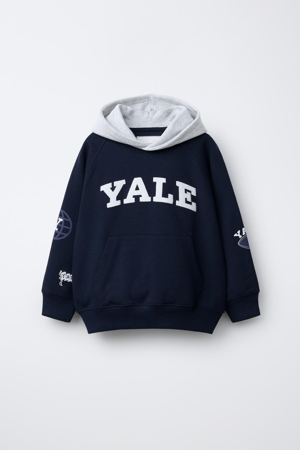 ZARA ТОЛСТОВКА С КАПЮШОНОМ YALE UNIVERSITY™, МОРСКОЙ СИНИЙ