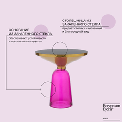 Столик кофейный Berg Odd 50см черный/фиолетовый