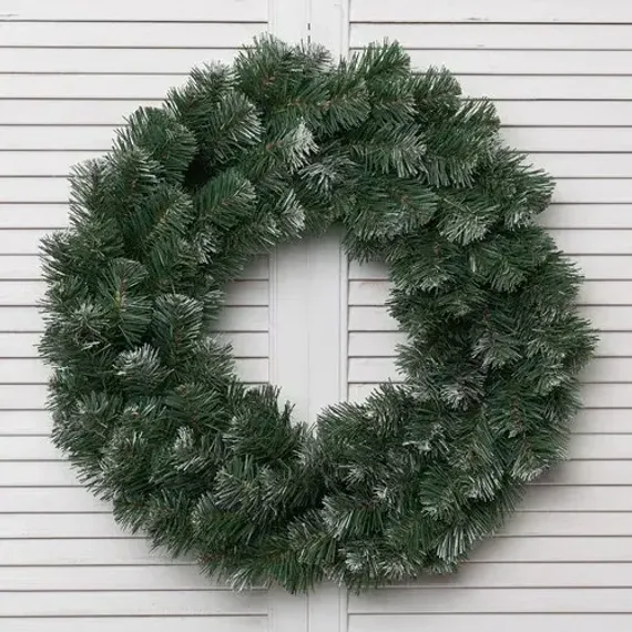 Рождественский венок Праздничный заснеженный 60 см., ПВХ, ЕлкиТорг (52020)