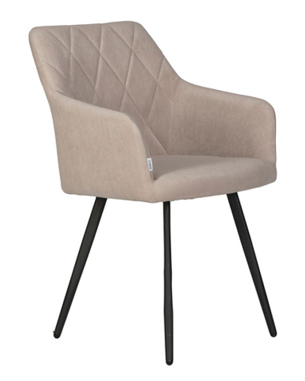 Стул обеденный DOBRIN ROBY, ЭМАЛЬ ЧЕРНЫЙ МУАР велюр Catania Humus