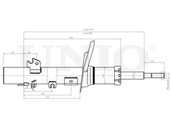 Амортизатор газовый передней подвески левый UNIO SAB-10188