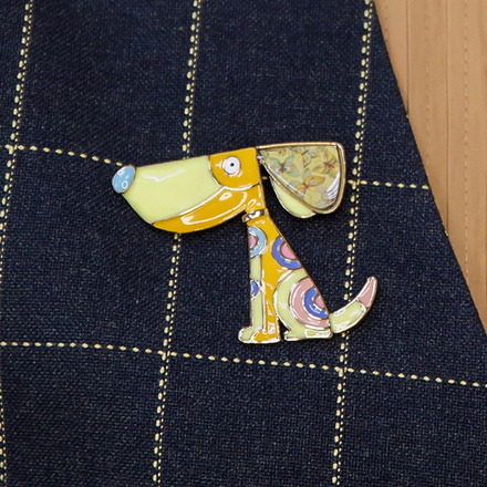 Брошь Shadore Собака XZ2291.10 BR/G