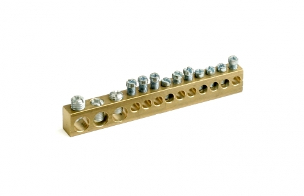 Усиленная клеммная колодка 12мод. (отв.3х9мм+10х5,4мм)