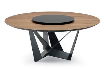 дизайнерский стол CATTELAN SCORPIO ROUND WOOD ( by Steel Arts)